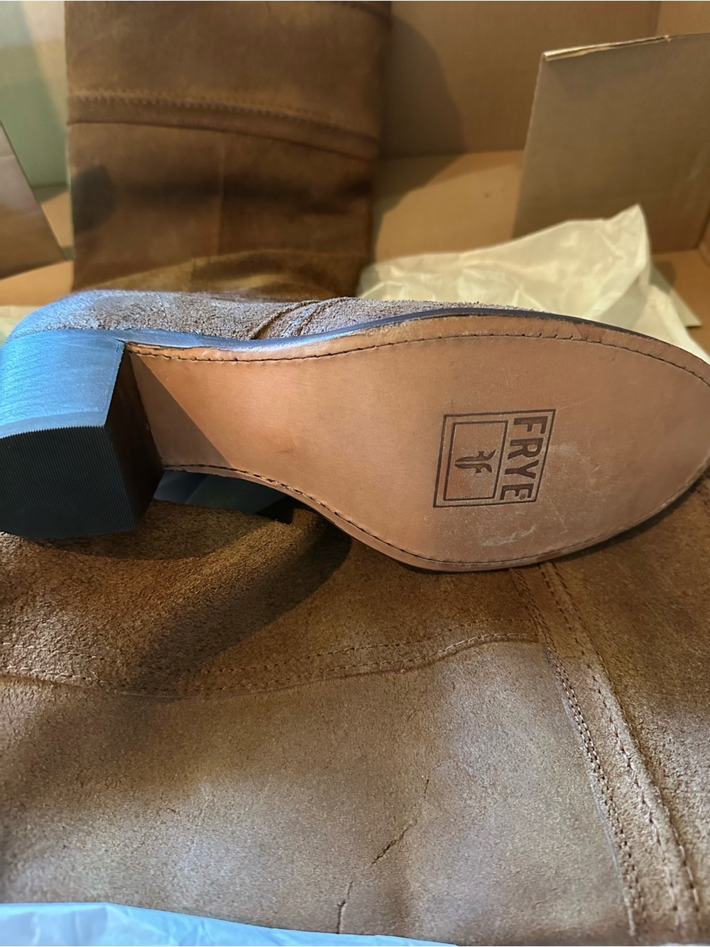 Frye Jane 14L Stitch Mid-calf Brown Boots - Picture 2 of 4